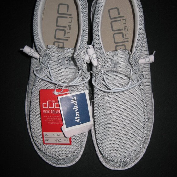 Men's Hey Dude, Wally Sox Style Slip-On Stone white (light gray look) size 12 - Picture 1 of 9